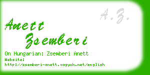 anett zsemberi business card